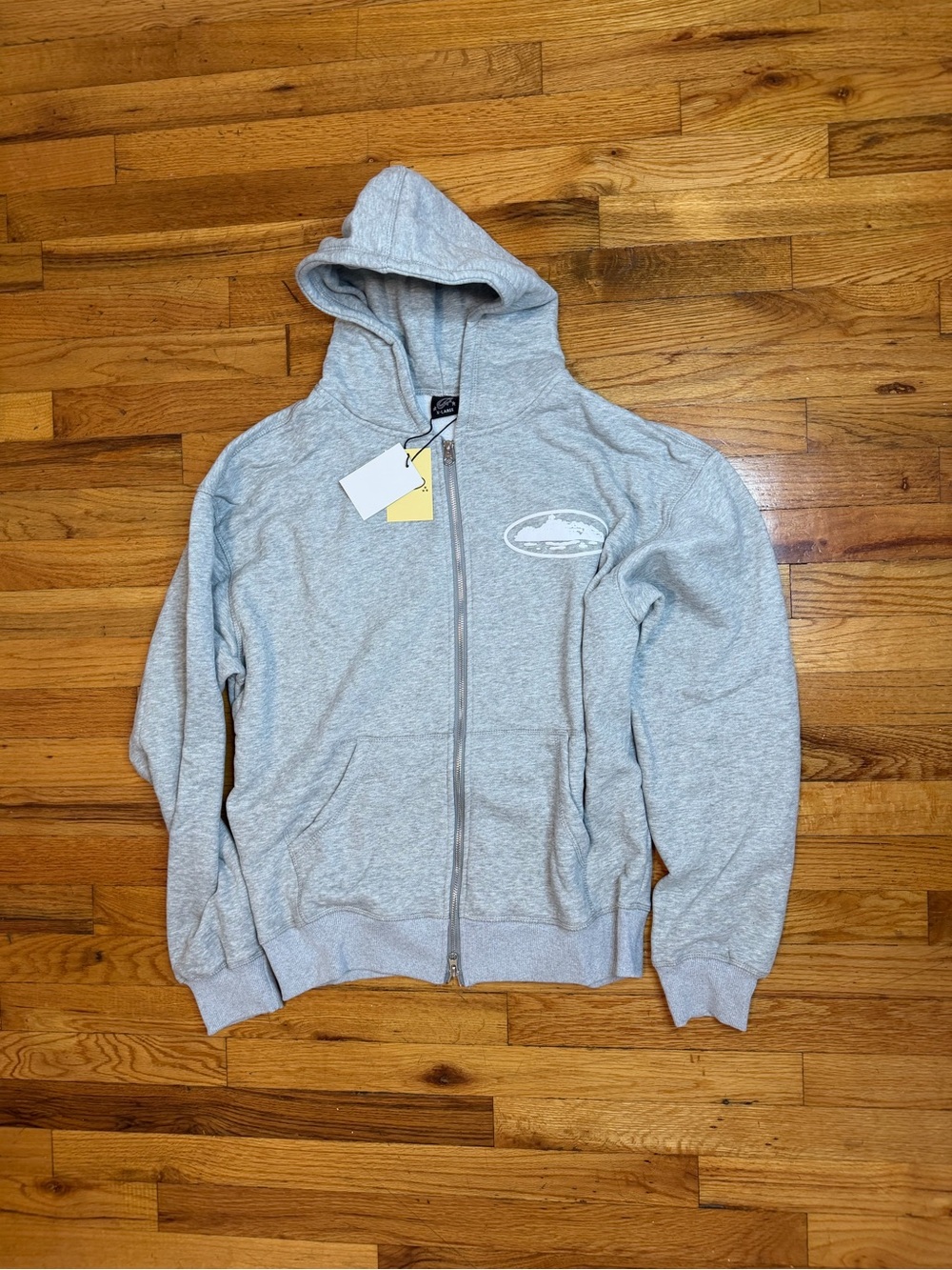 Men's Light Gray Zip-Up Hooded Sweater Vest